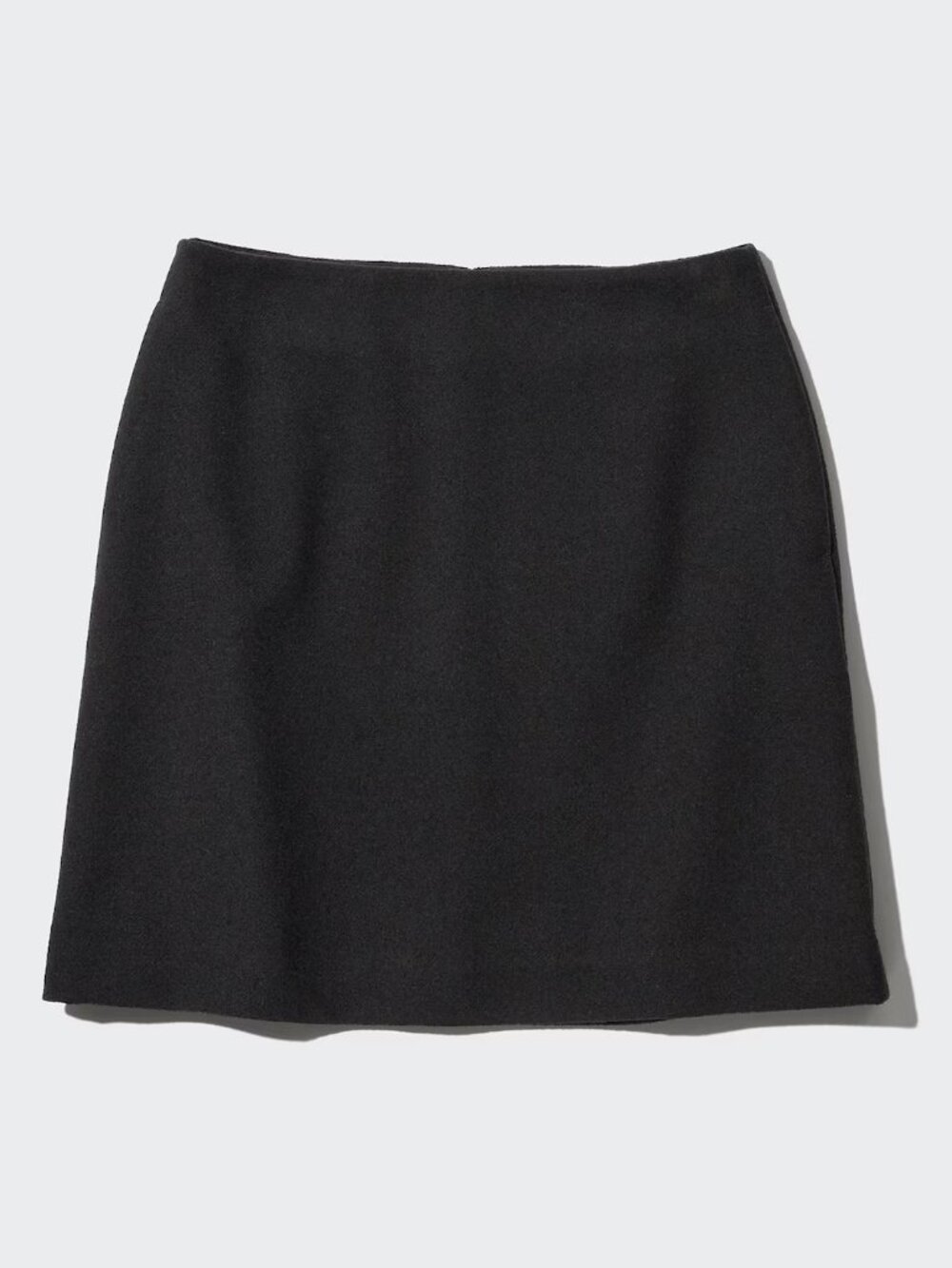 Black Wool Uniqlo Mini Skirt with a lining and zipper